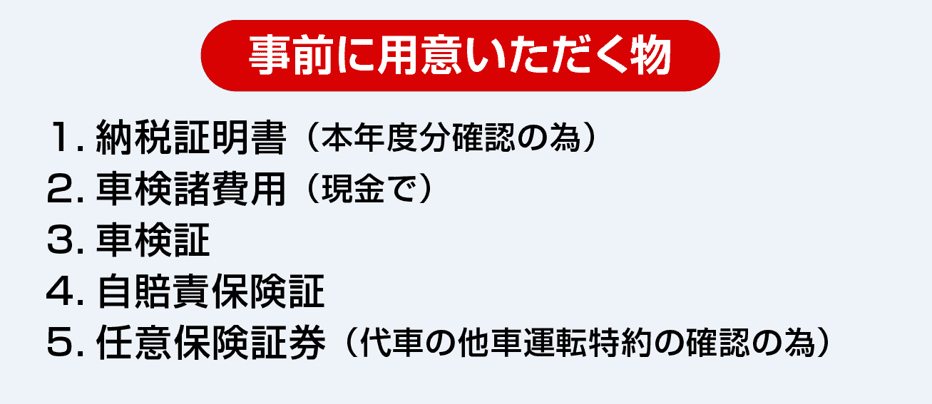 事前に用意いただく物